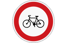 Zákaz vjezdu jízdních kol<br />
Značka zakazuje vjezd cyklistům a jízdu na jízdním kole. Vedení jízdního kola cyklistou je povoleno. TestImage